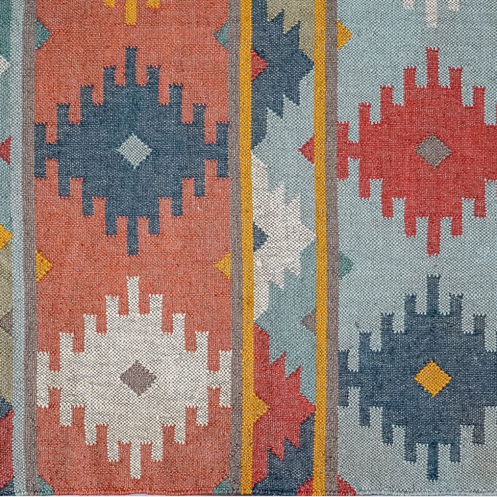 Wool jute navajo style kilim rug