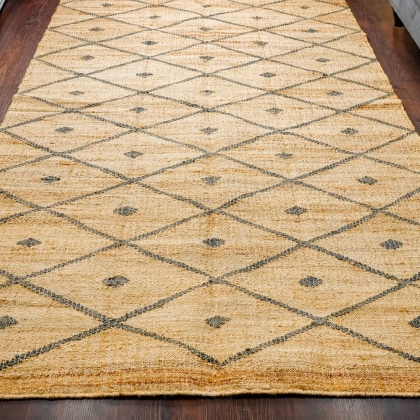 Yellow diamond Kilim Indian rug