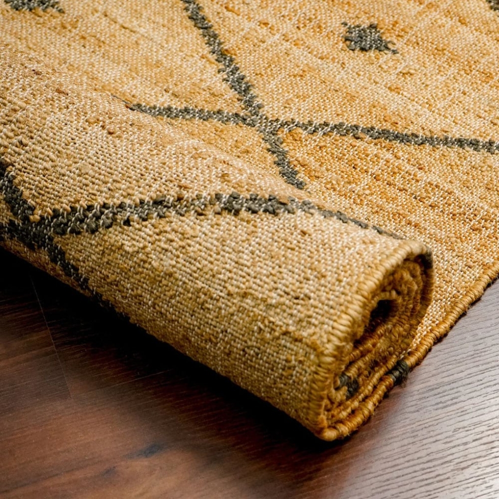 Yellow diamond Kilim Indian rug