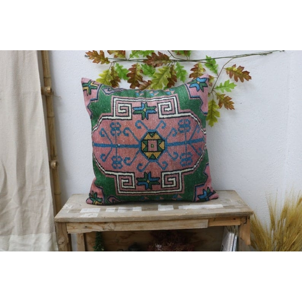 Green kilim pillow