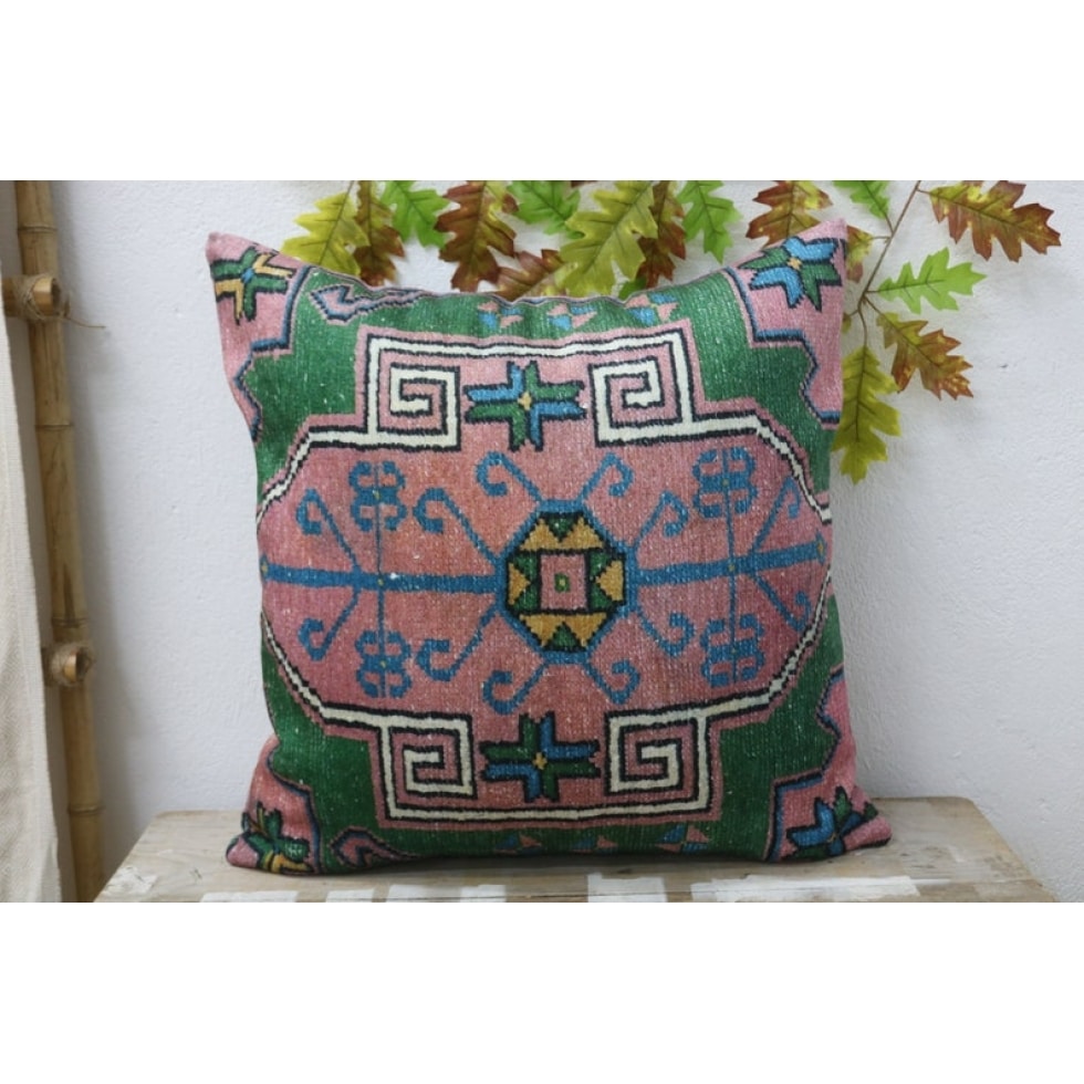 Green kilim pillow