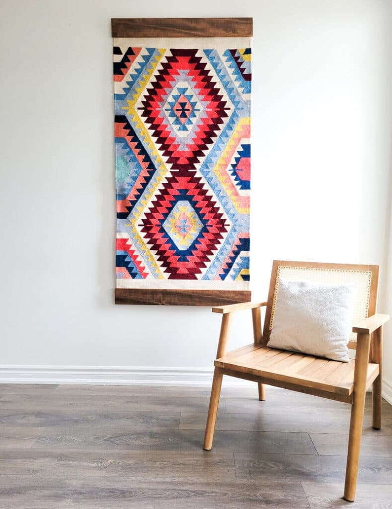 kilim rug on wall