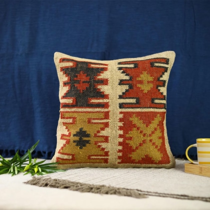 Kilim wool throw pillow