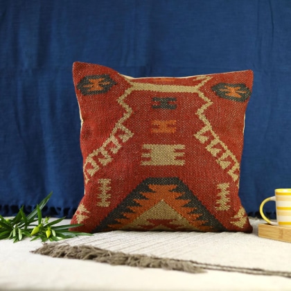 Orange kilim pillow