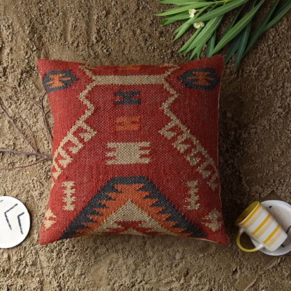 Orange kilim pillow