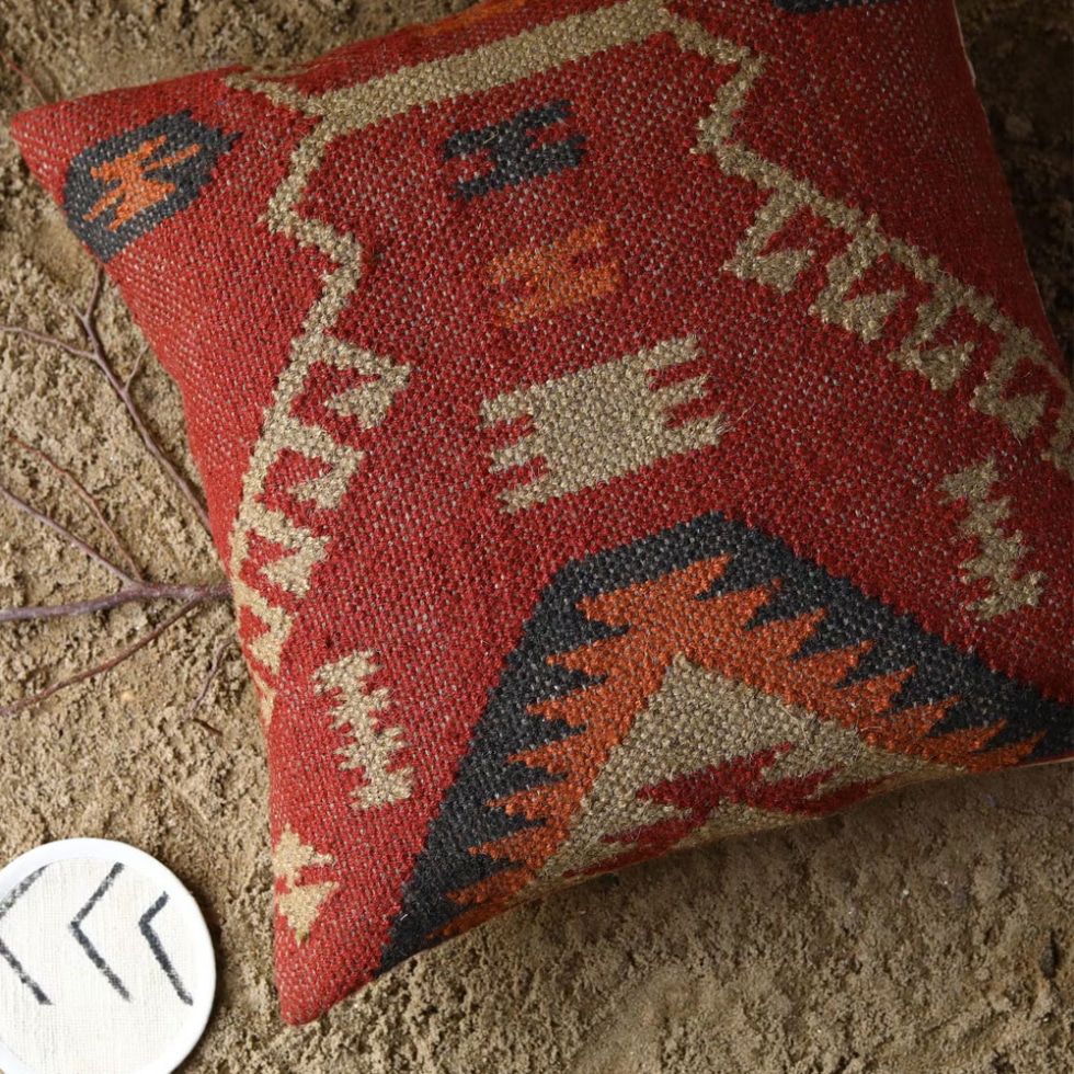 Orange kilim pillow