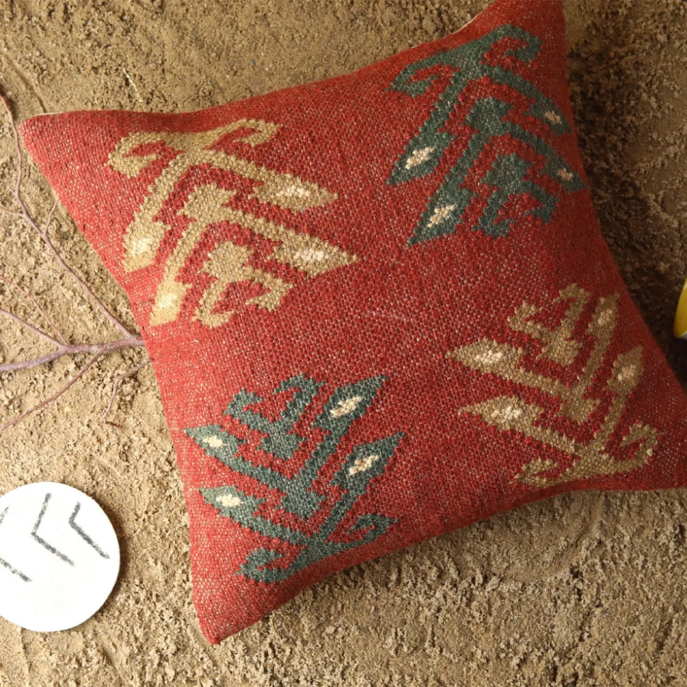 Red kilim pillow 18x18 - Image 3