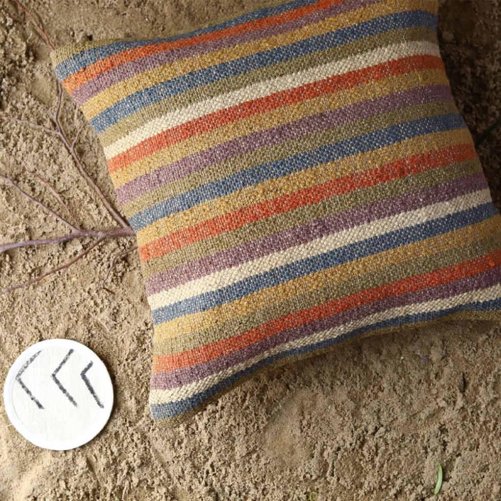 Striped kilim pillow