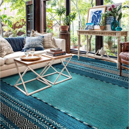 Turquoise kilim rugs