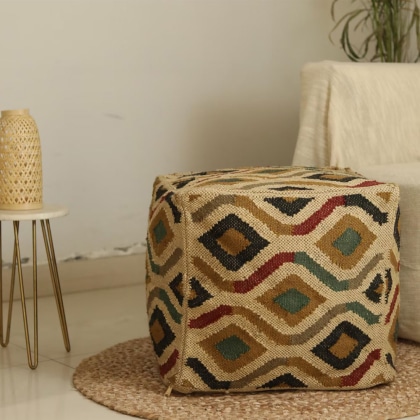 Aztec Style Kilim Pouf