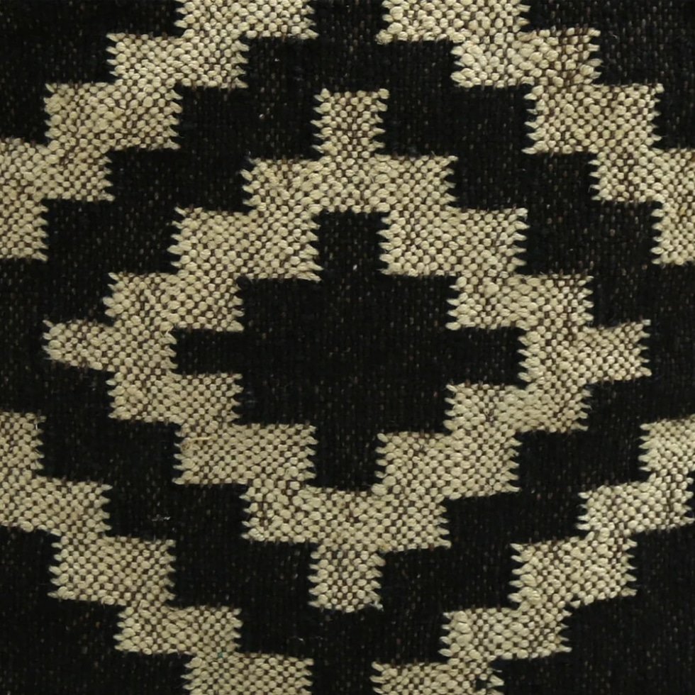 Black Diamond Pattern Kilim Pouf