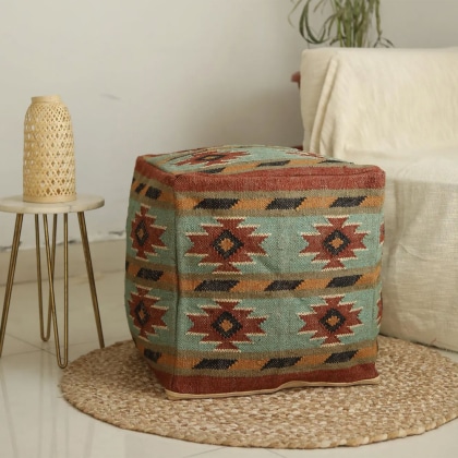 Casa Rust Kilim Pouf