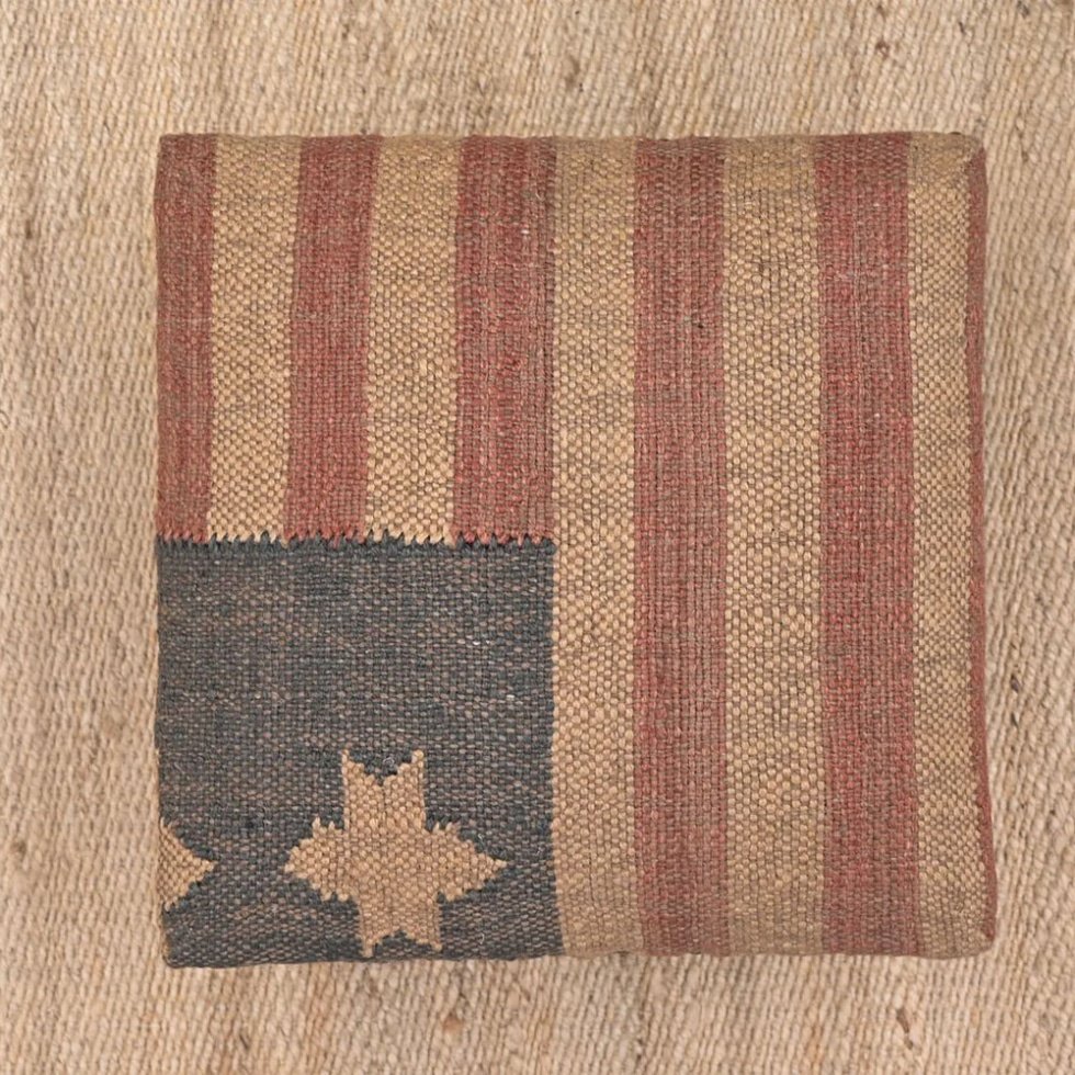USA flag kilim footstool ottoman