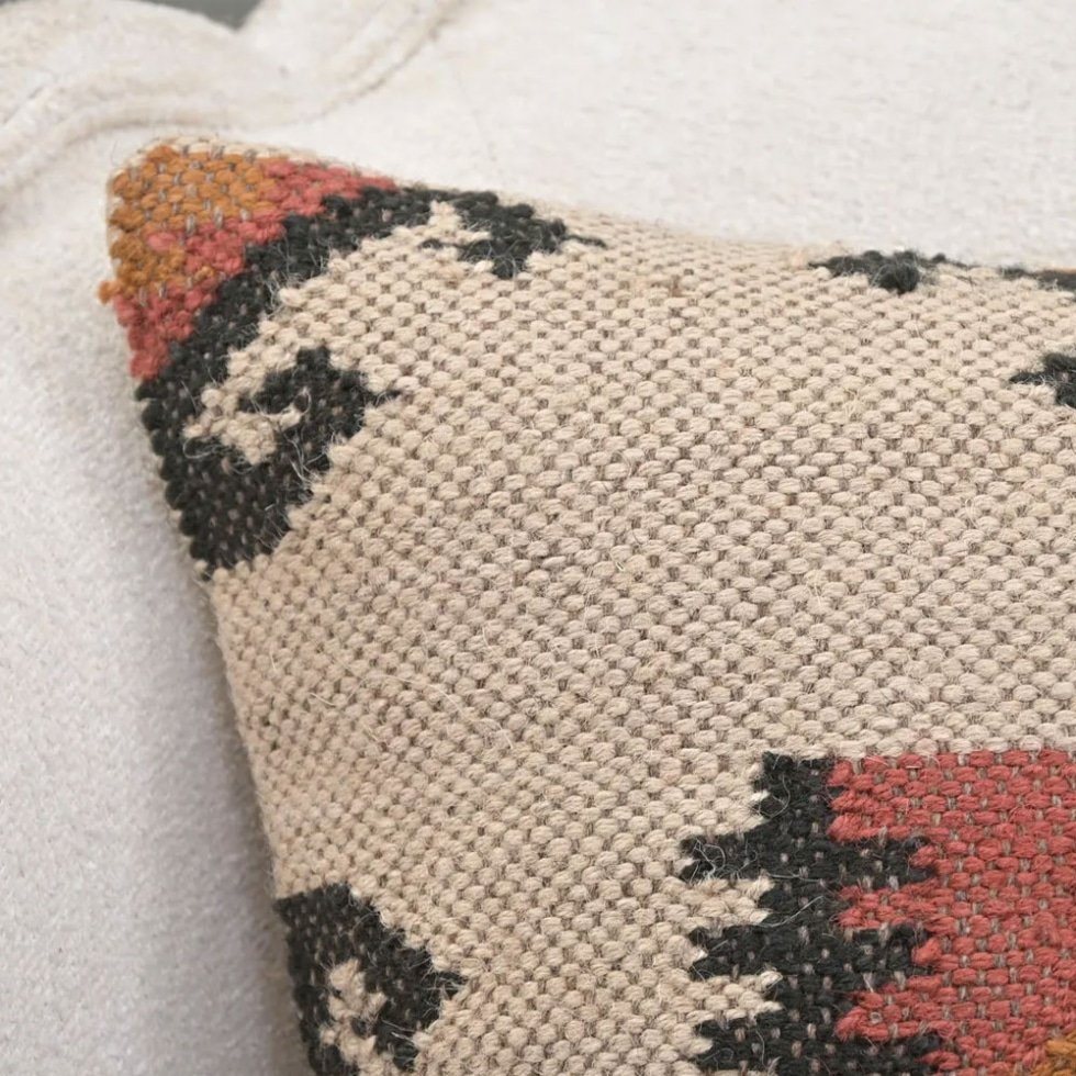 20x20 ivory ornate kilim pillow