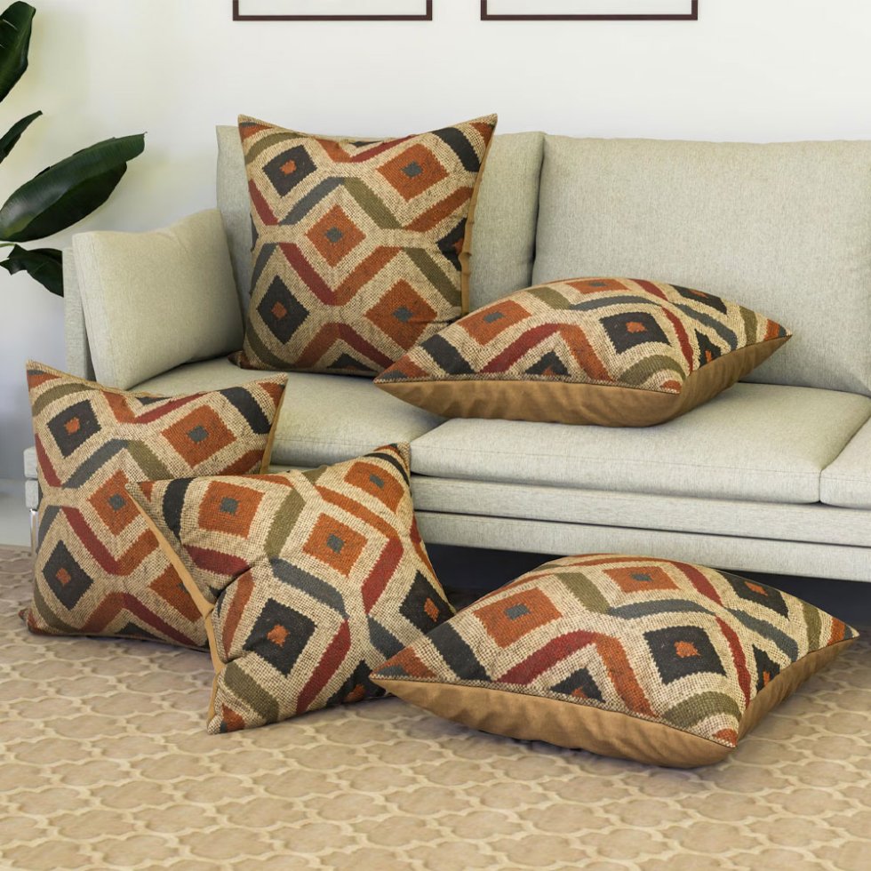 Aztec wool and jute kilim pillows