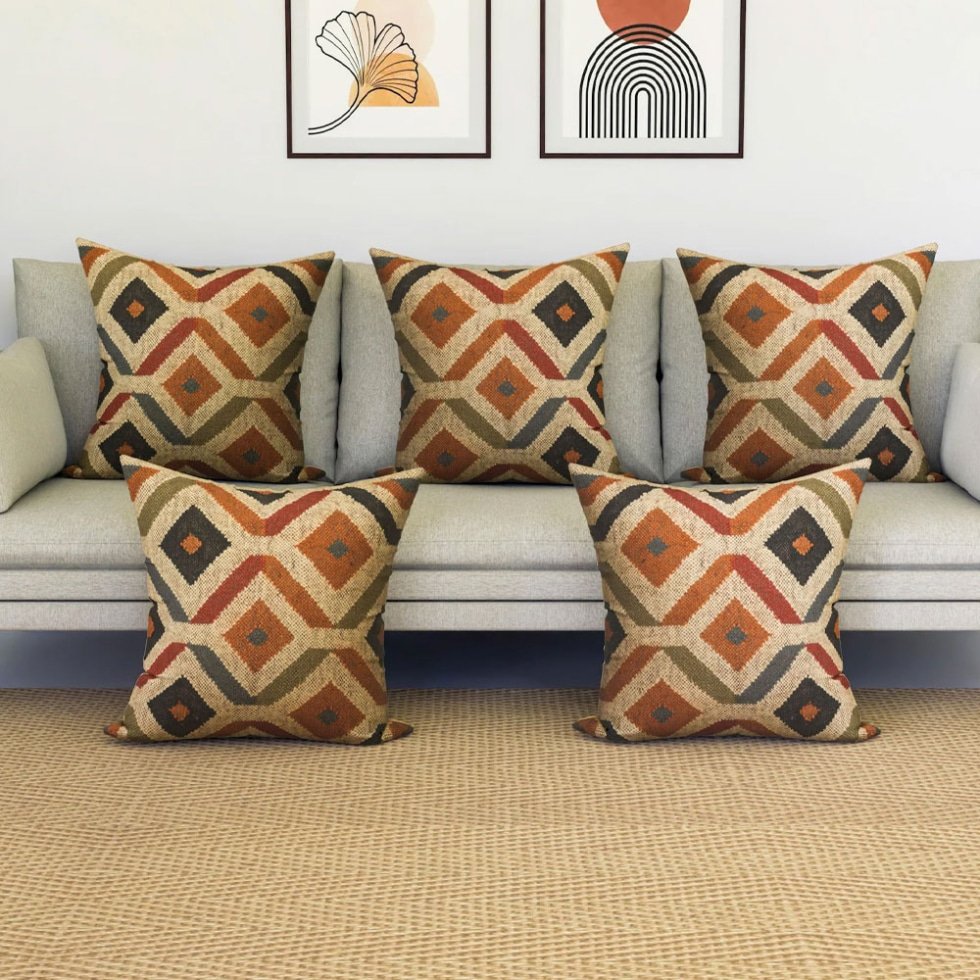 Aztec wool and jute kilim pillows