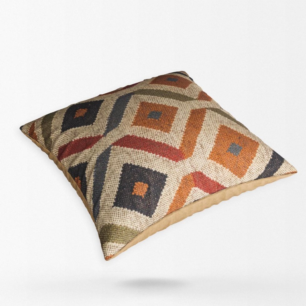 Aztec wool and jute kilim pillows
