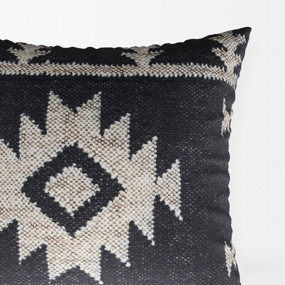 Black ornate kilim pillows