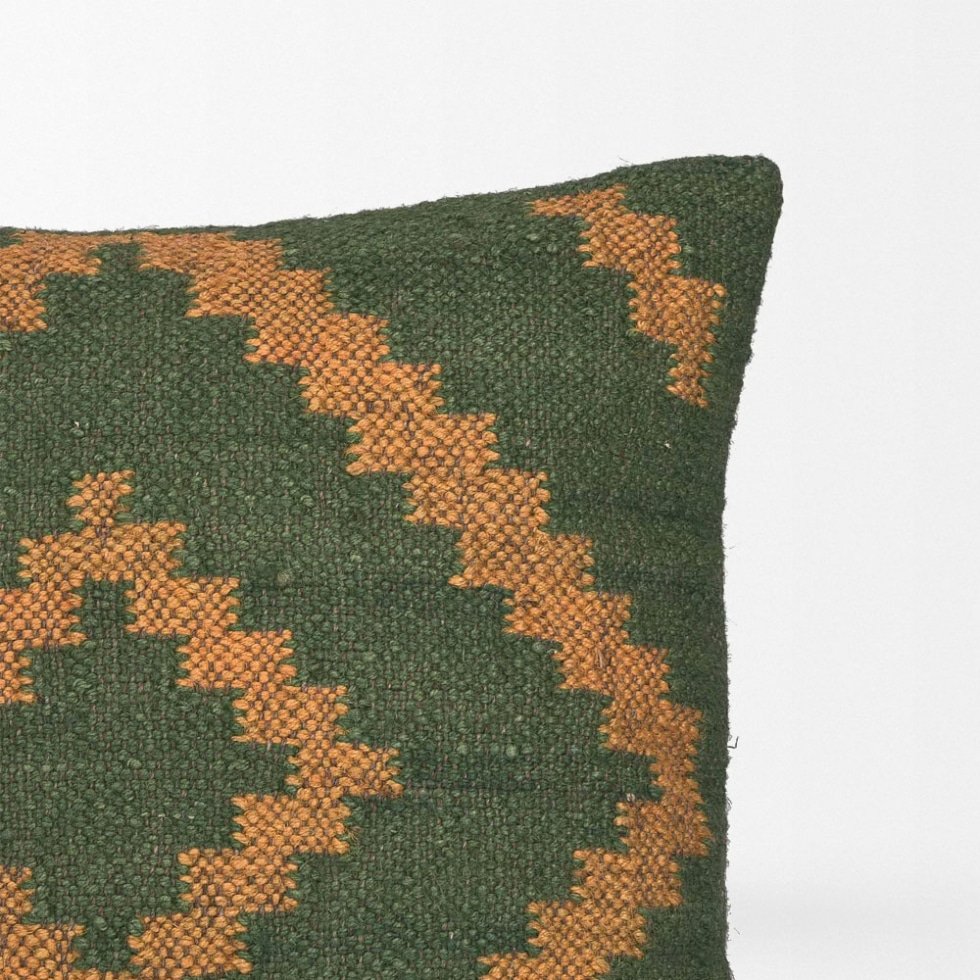 Green diamond kilim pillows