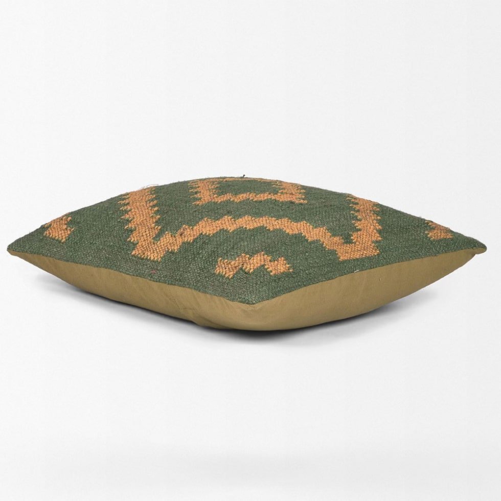 Green diamond kilim pillows