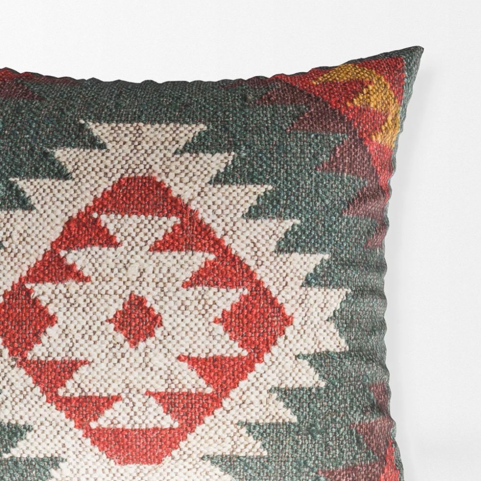 Green ornate kilim pillows