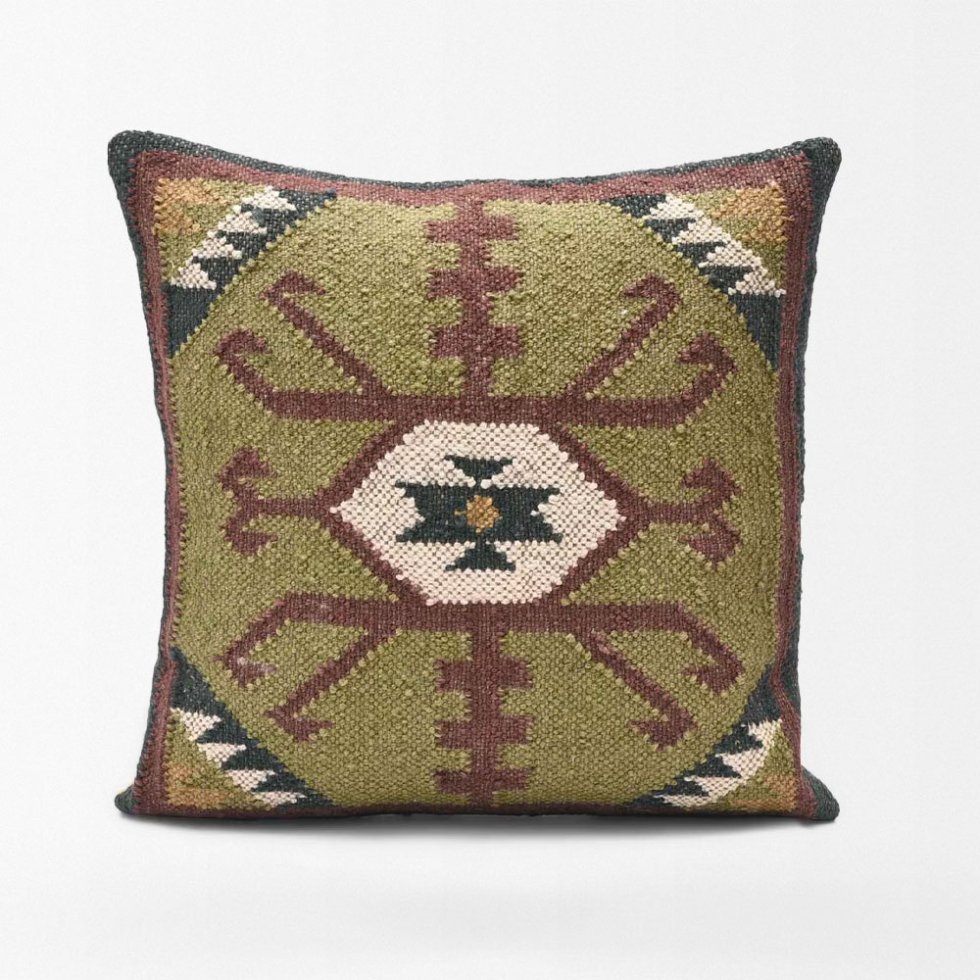 Tribal green kilim pillows
